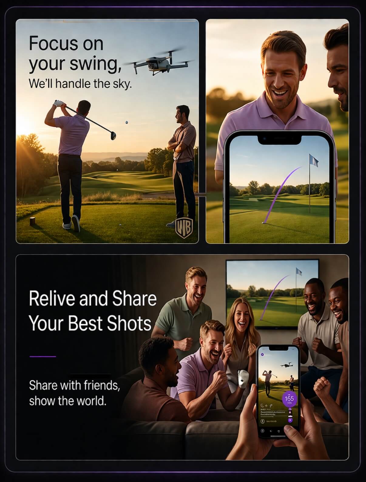 Receive your professional golf round footage video after your session with High View Birdies
